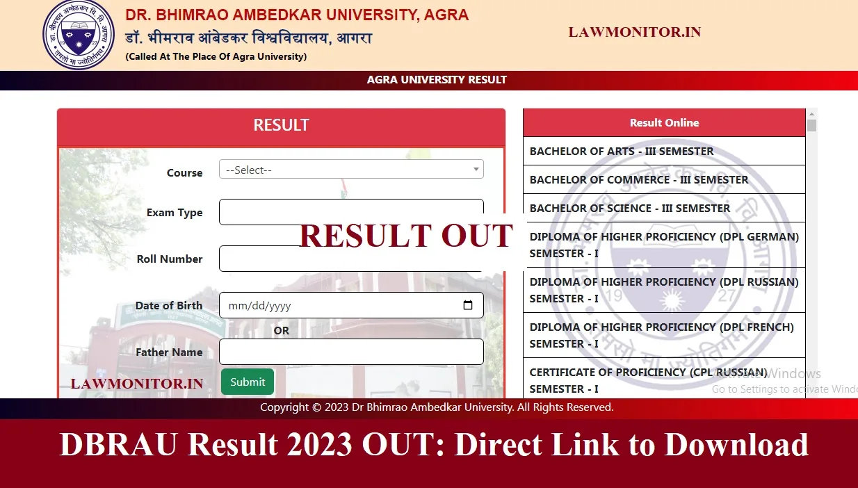 DBRAU Result 2023 OUT: Direct Link To Download UG, PG Marksheet On ...